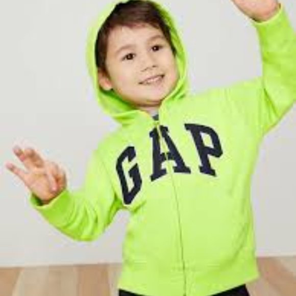 GAP Lime Green Full Zip Hooded Jacket - Picture 1 of 4